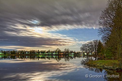 Lower Reach Basin At Night_22849.53.jpg - Photographed along the Rideau Canal Waterway at Smiths Falls, Ontario, Canada.